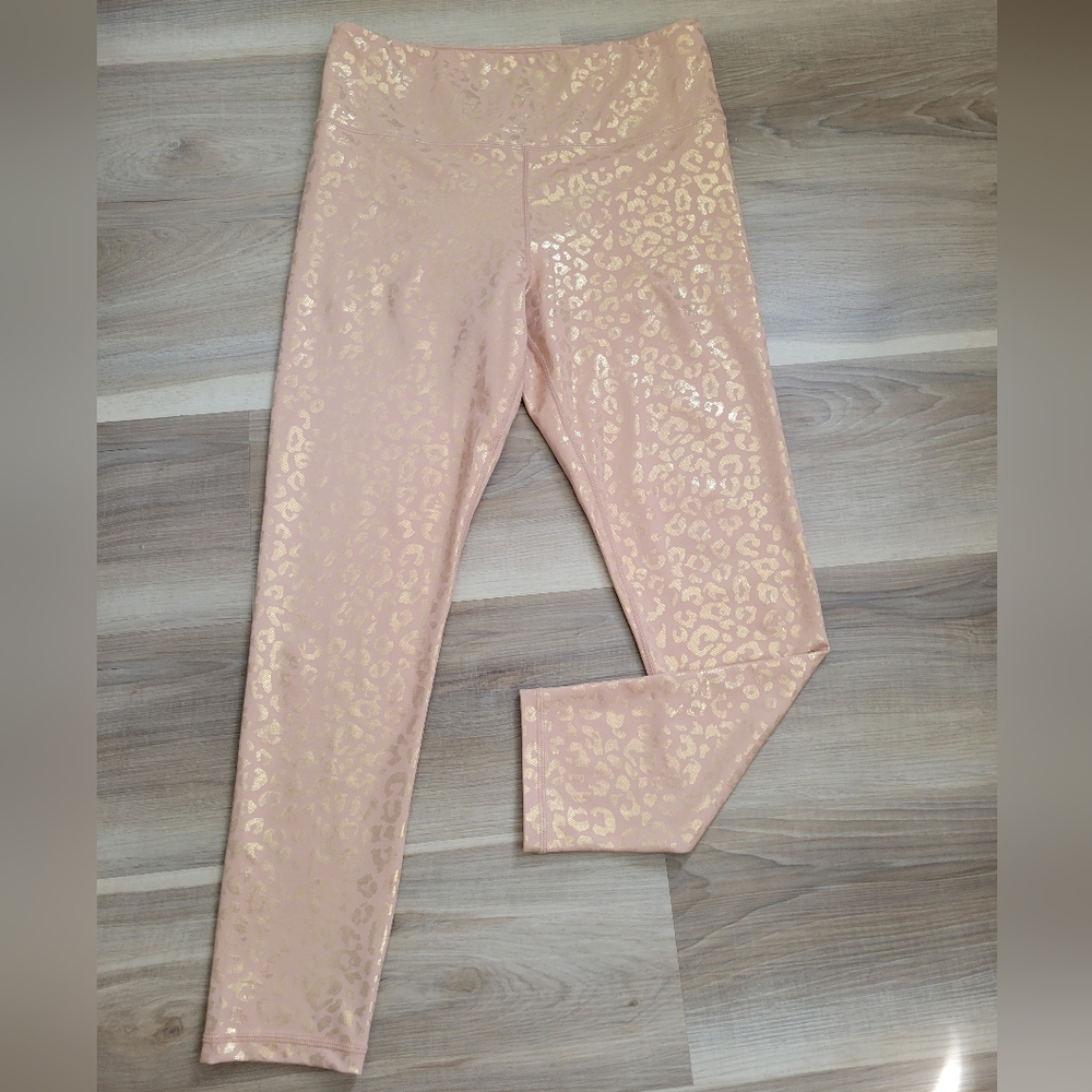 Shiny Pink Leopard Print Leggings